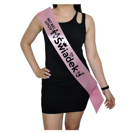 Szarfa RÓŻOWA Ślub Najlepszy Świadek